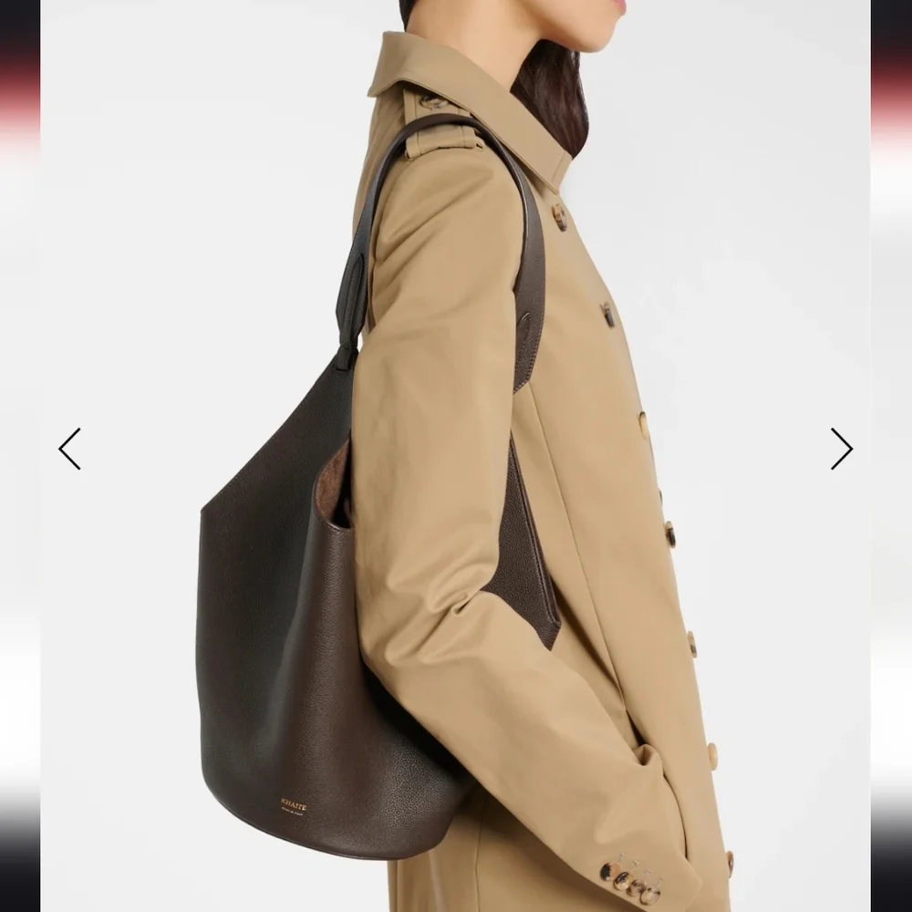 Khaite Small Lotus Bag Dark Brown Pebbled Leather Excellent Condition MSRP $2480 - Picture 4 of 16